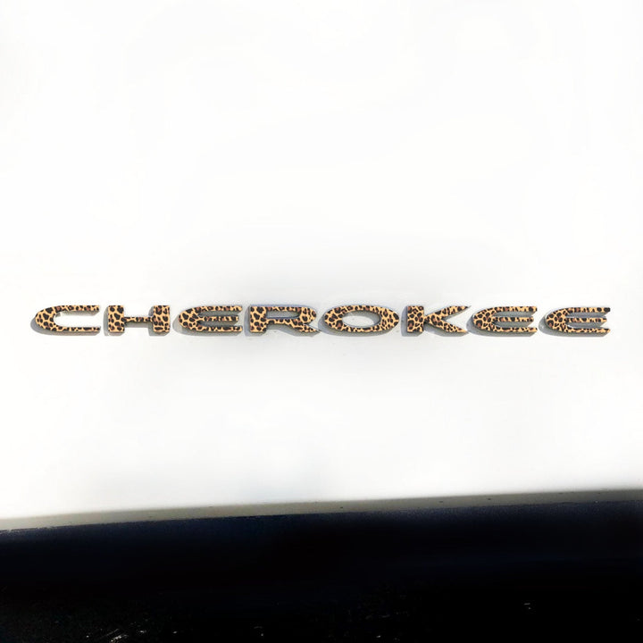 CHEROKEE Emblem Decal | Animal Print - fits 2014-2024 Cherokee