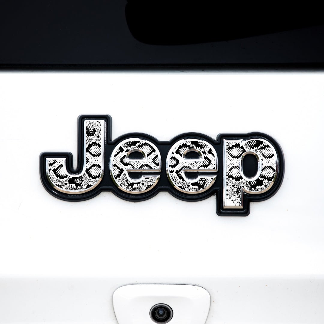Animal Print Exterior Emblem Overlay for Jeep Vehicles