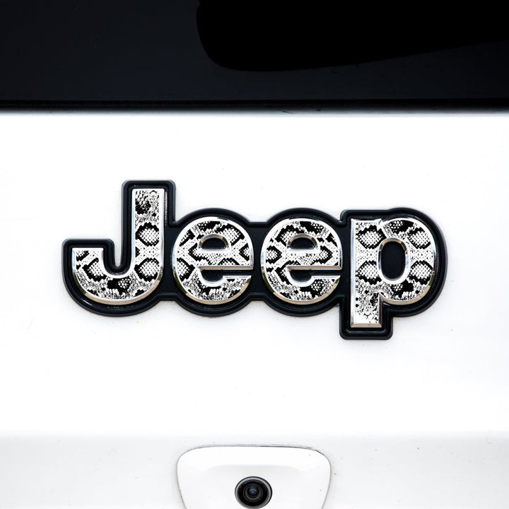 Animal Print Exterior Emblem Overlay for Jeep Vehicles