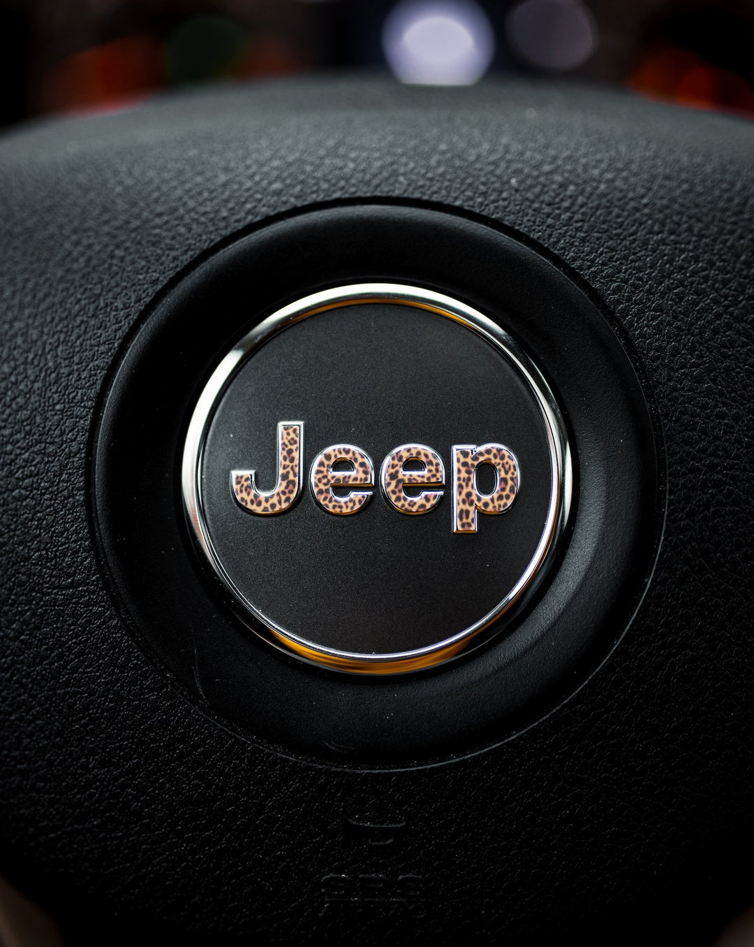 Jeep Steering Wheel Emblem Decal | Animal Print