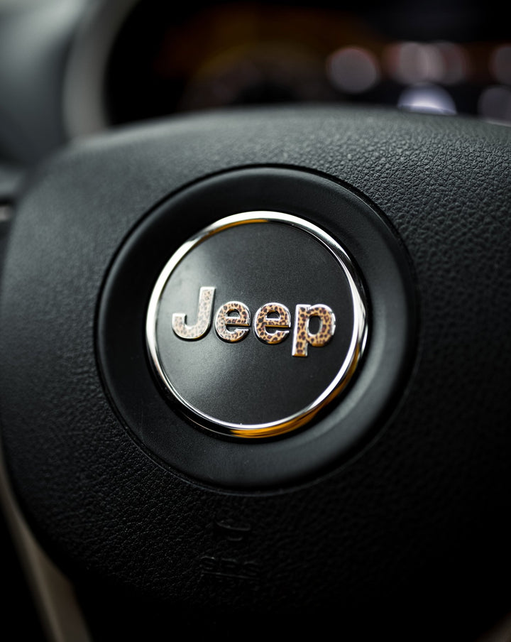 Jeep Steering Wheel Emblem Decal | Animal Print