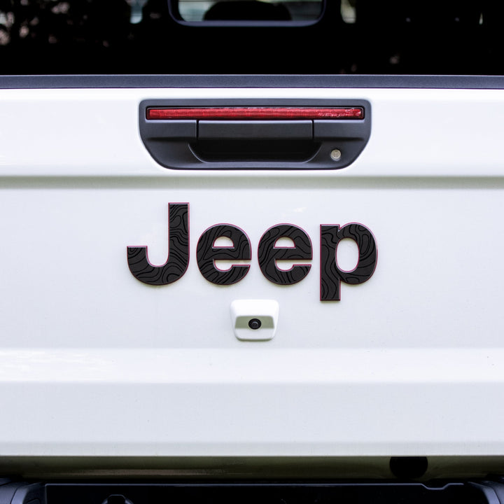 Jeep Gladiator Emblem Decal set | Black Topo