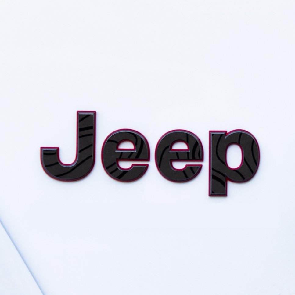 Jeep Wrangler Emblem Decal set | Black Topo