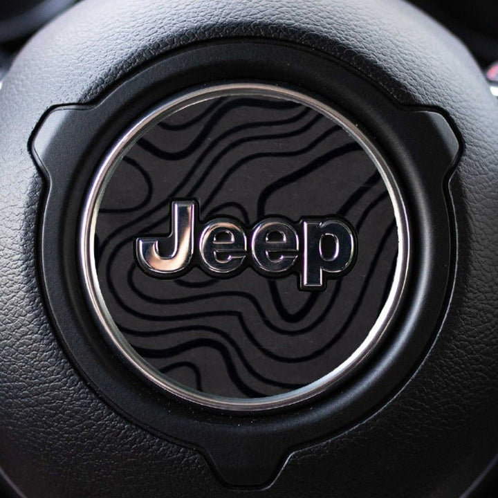 Black Topo Steering Wheel Decal for Jeep