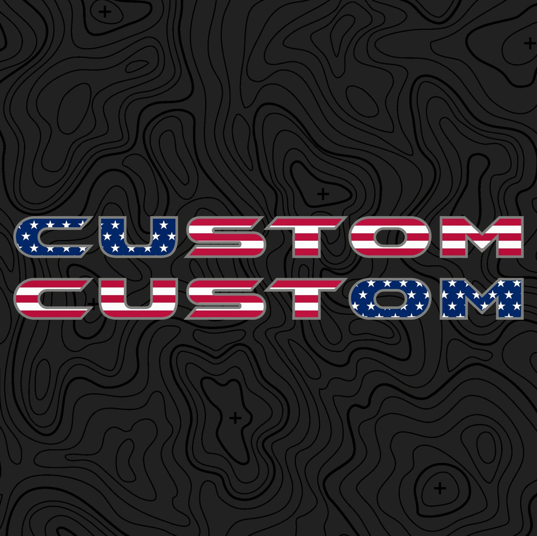 Custom American Flag Lettering for Hood | Set of 2