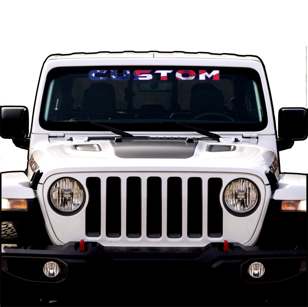 American Flag Windshield Lettering