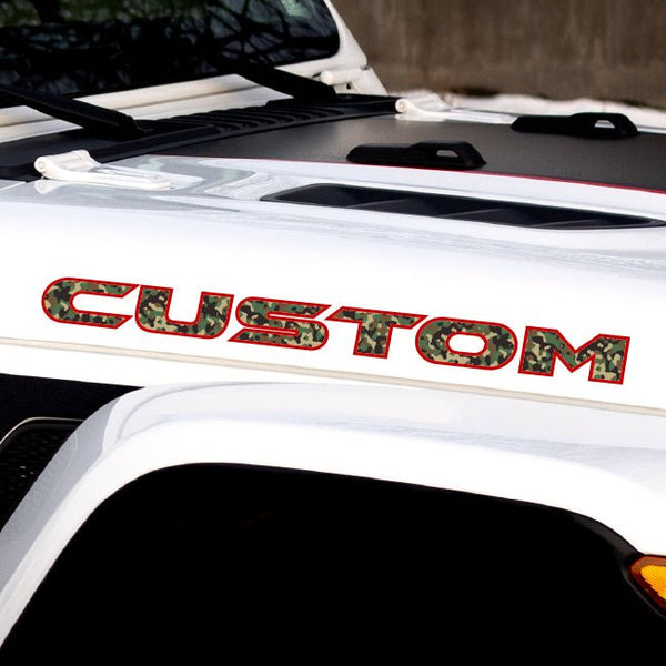 Custom Camo Lettering for Hood