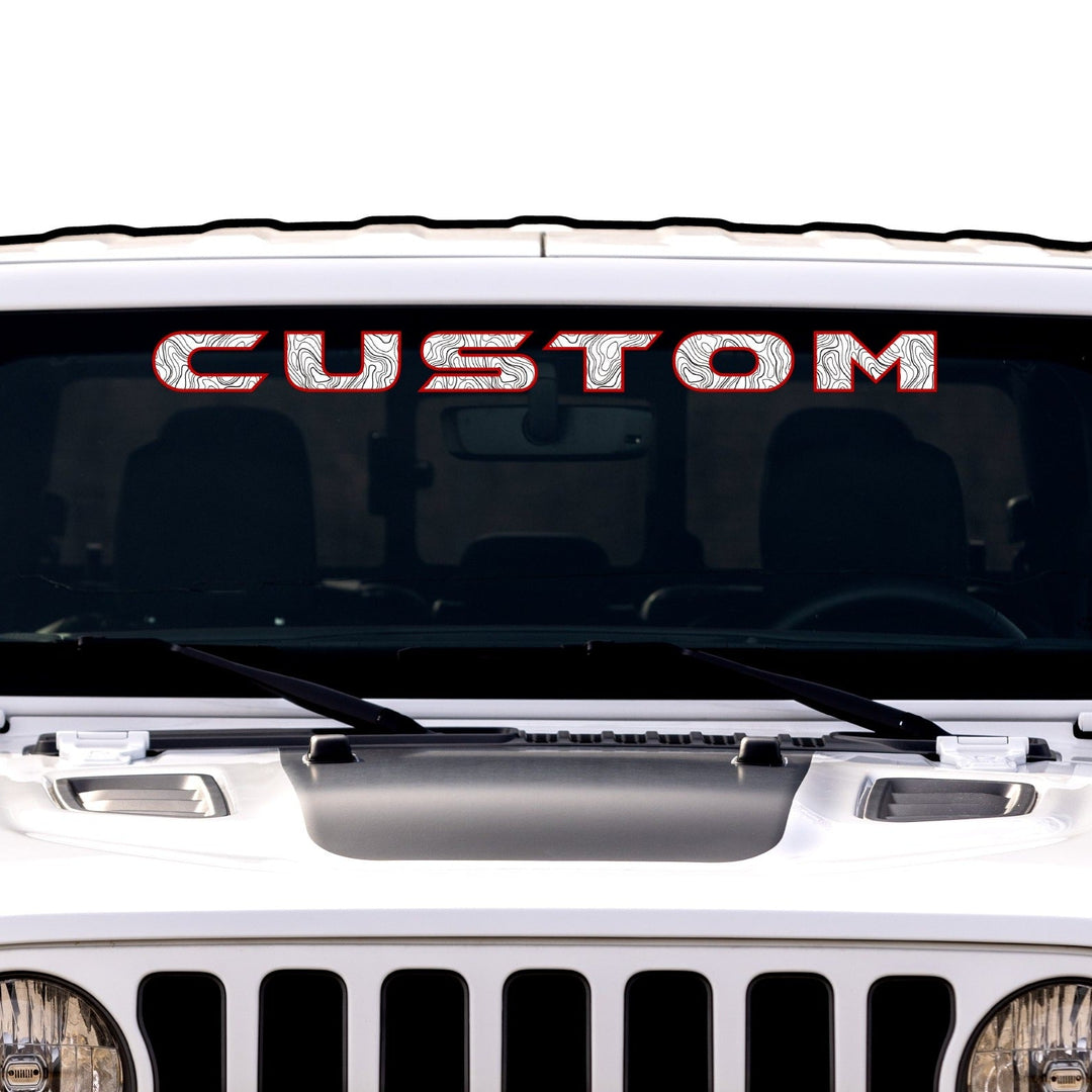 Custom Topographical Lettering for Windshield