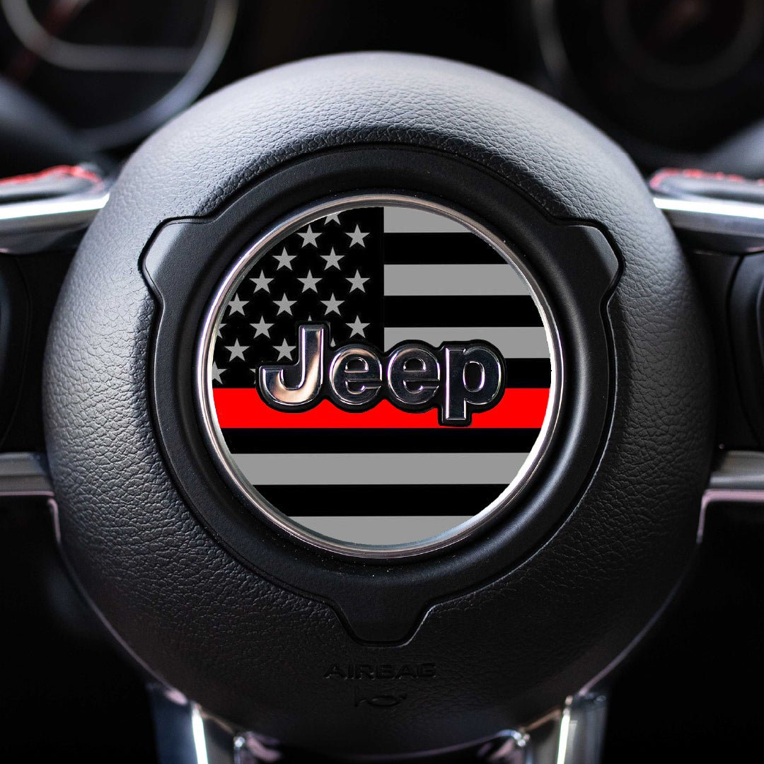First Responder Flag Steering Wheel Decal for Jeep