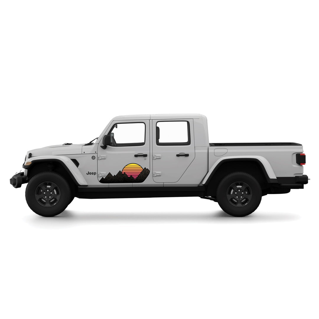 Mountain + Sunset Graphic Decal for Wrangler JL and Gladiator JT | Set of 2