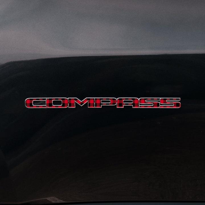 COMPASS Emblem Decal | Plaid - fits 2011-2024 Jeep Compass