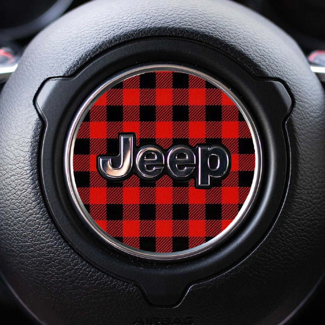 Plaid Steering Wheel Accessory for Jeep vehicles - AdventureLifeDecals