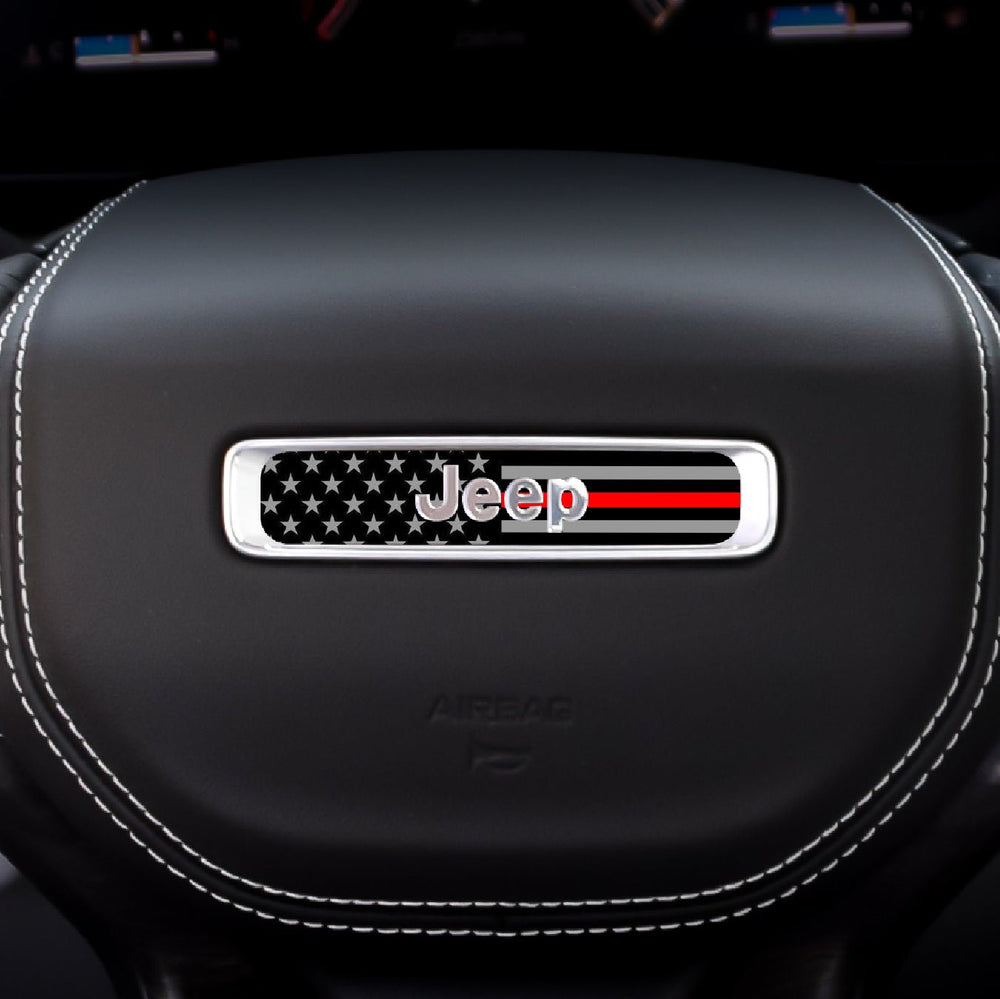 Rectangle First Responder Flag Steering Wheel Accessory for Jeep vehicles - AdventureLifeDecals