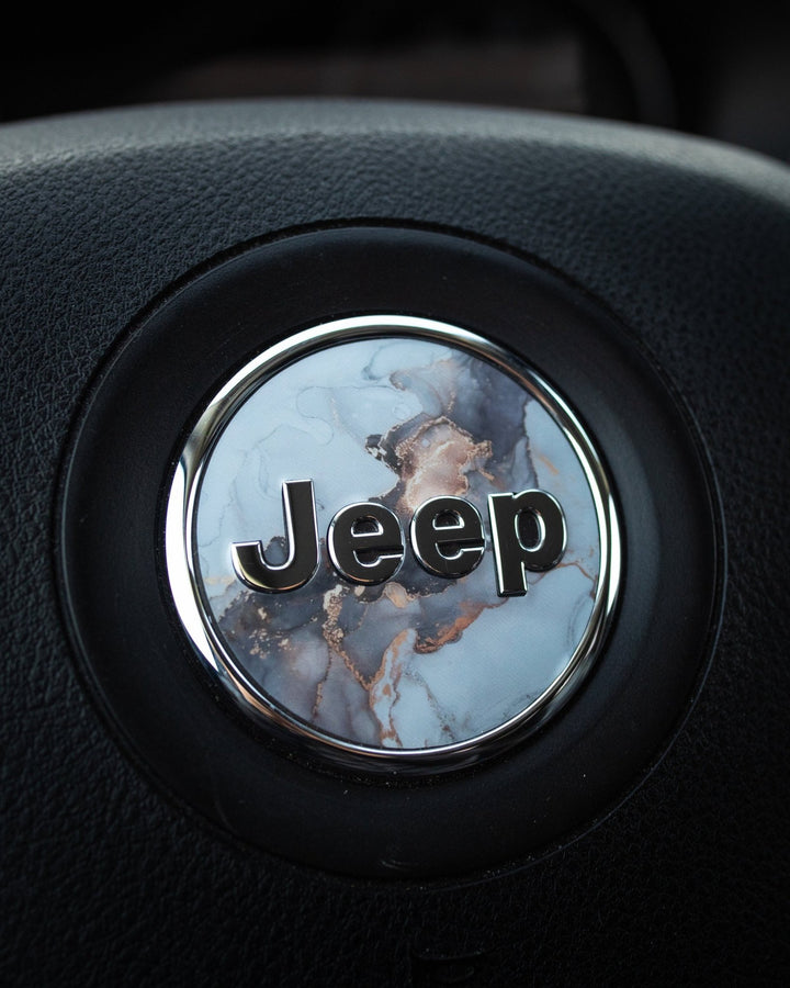Rectangle Marble Print Steering Wheel Decal for Jeep Vehicles - AdventureLifeDecals