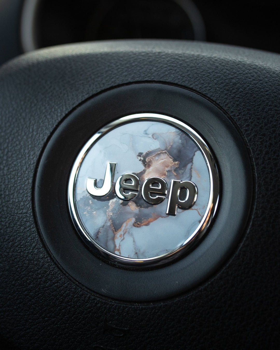 Rectangle Marble Print Steering Wheel Decal for Jeep Vehicles - AdventureLifeDecals