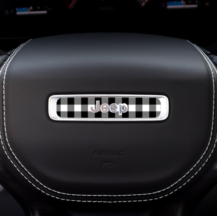 Rectangle Plaid Steering Wheel Accessory for Jeep vehicles - AdventureLifeDecals