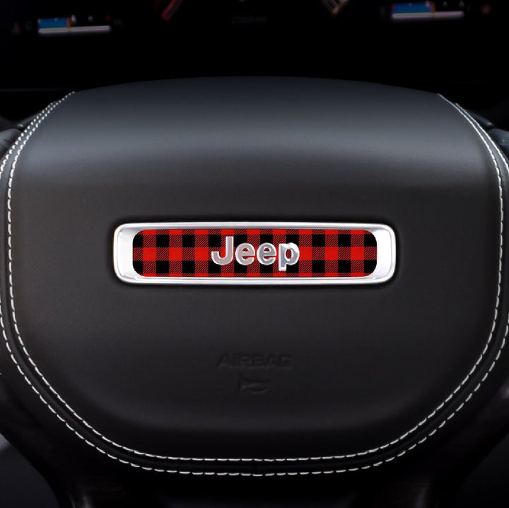 Rectangle Plaid Steering Wheel Accessory for Jeep vehicles - AdventureLifeDecals