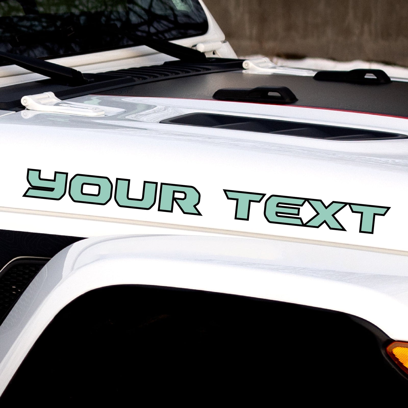 Soft Colors Custom Lettering Decal for Hood | Set of 2 - AdventureLifeDecals