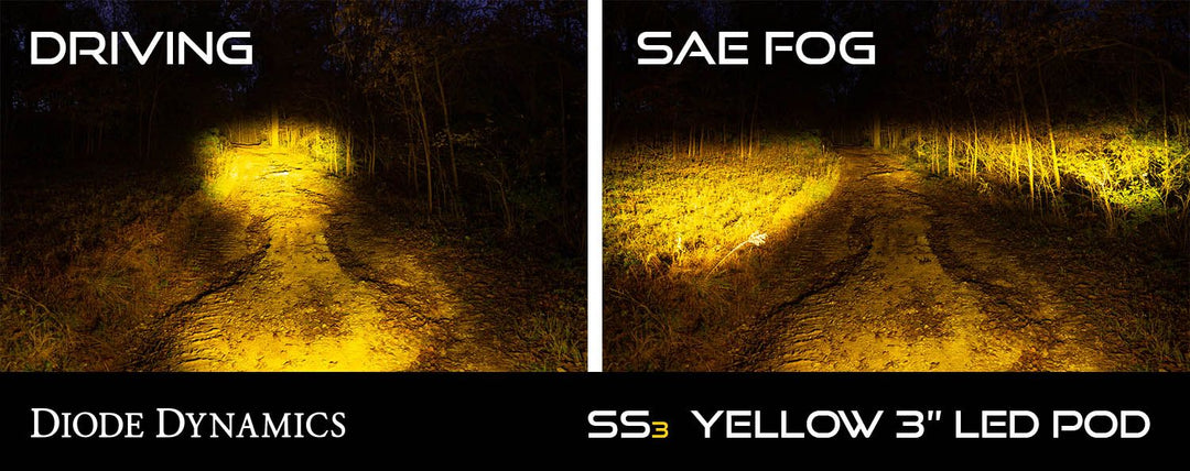 Stage Series 3" SAE Yellow Sport LED Pod (pair) - AdventureLifeDecals