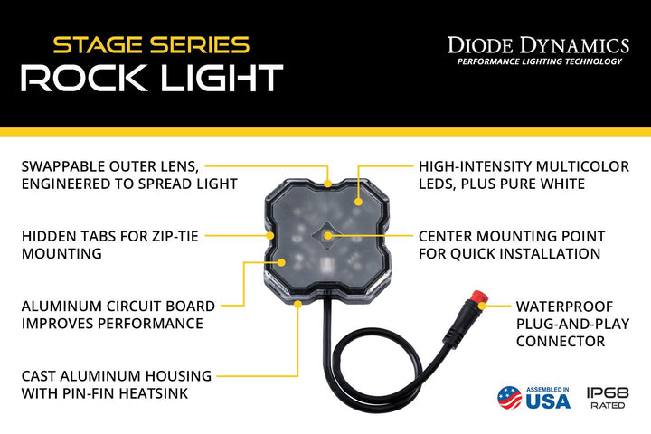 Stage Series RGBW LED Rock Light (8-pack) - AdventureLifeDecals