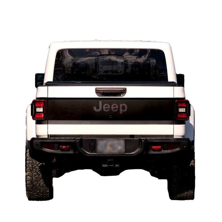 Tailgate Wrap Graphic for Gladiator JT | Matte Black and Black on Black Topo - AdventureLifeDecals