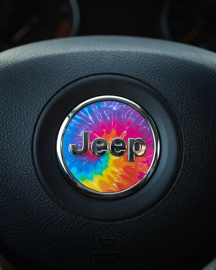 Tie Dye Swirl Print Steering Wheel Circle Accessory for Jeep Vehicles - AdventureLifeDecals