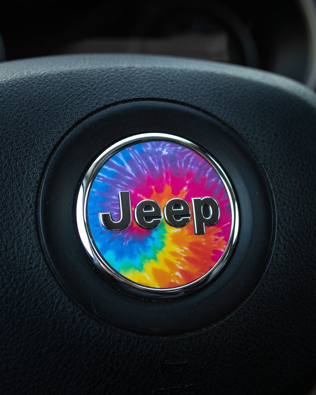 Tie Dye Swirl Print Steering Wheel Circle Accessory for Jeep Vehicles - AdventureLifeDecals