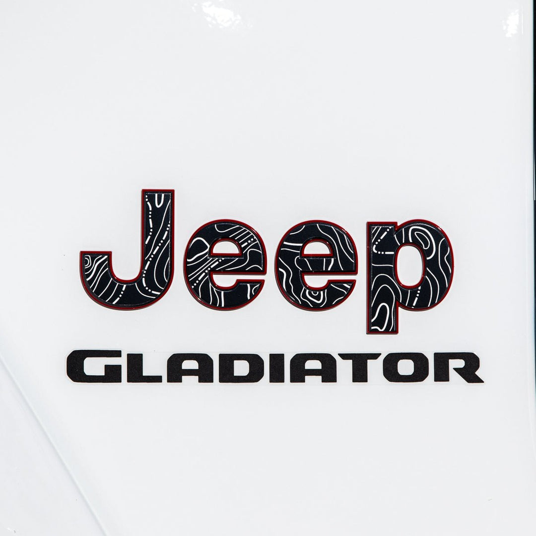 Topographical Map Emblem Overlay Accessory for Jeep Gladiator - AdventureLifeDecals