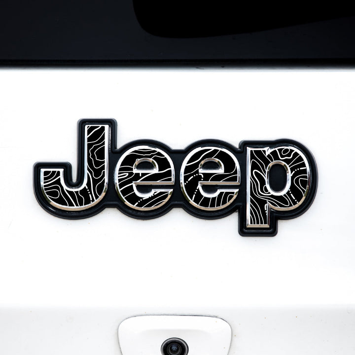 Topographical Map Emblem Overlay Accessory for Jeep Vehicles - AdventureLifeDecals
