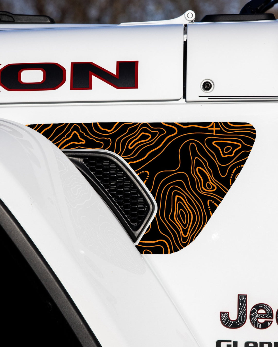 Topographical Map Fender Vent Premium Wrap Decal for Wrangler and Gladiator - AdventureLifeDecals