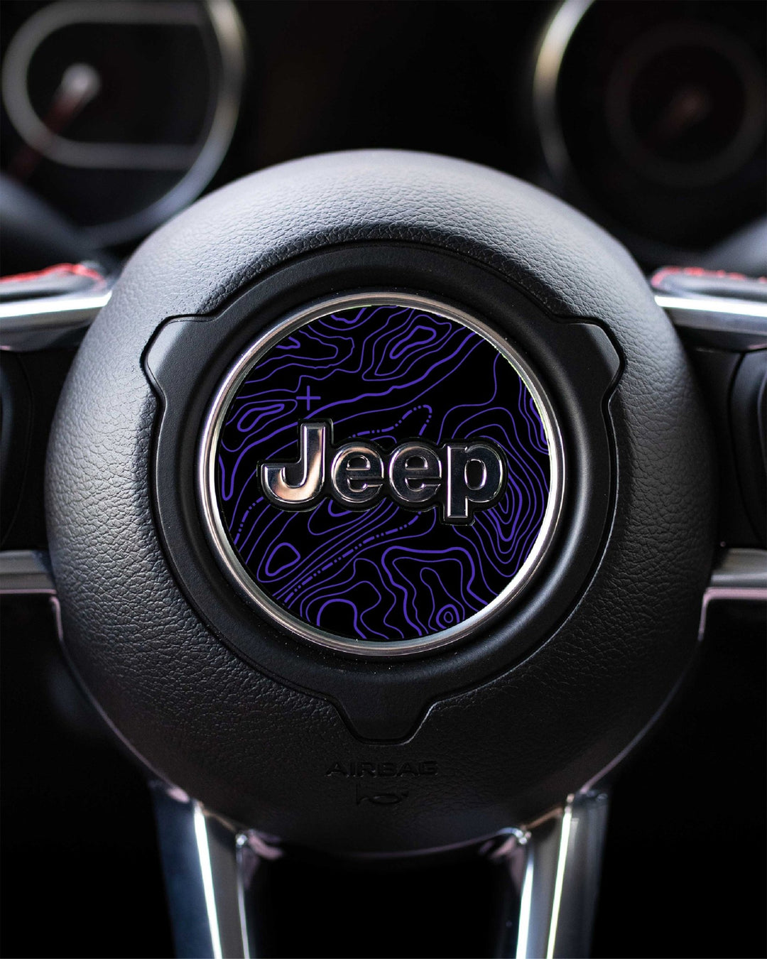 Topographical Map Steering Wheel Accessory for Jeep vehicles - AdventureLifeDecals