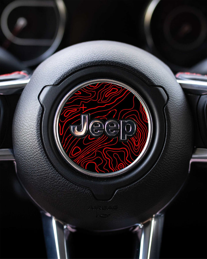 Topographical Map Steering Wheel Accessory for Jeep vehicles - AdventureLifeDecals