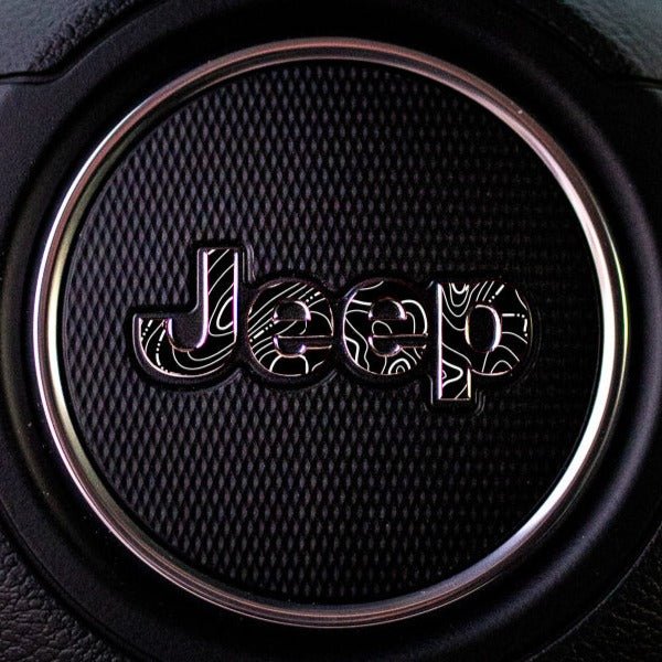 Topographical Map Steering Wheel Lettering For Jeep Vehicles - AdventureLifeDecals