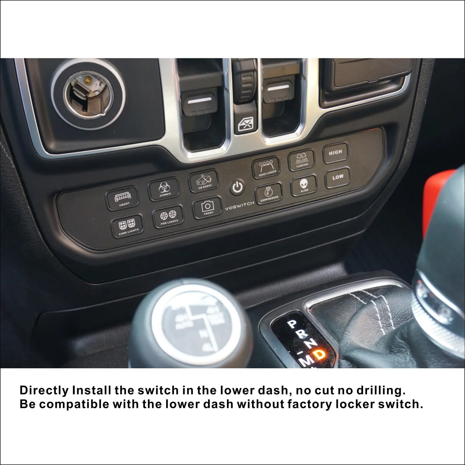 Voswitch JL120 Lower Dash Switch Panel for Jeep Wrangler JL 2018-2023 and Gladiator 2020-2023 - AdventureLifeDecals