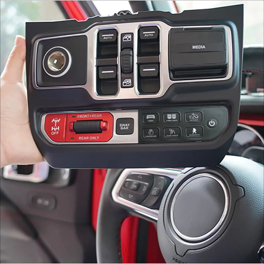 Voswitch JL300 Lower Dash Switch Panel Compatible with Jeep Wrangler JL JLU 2018 - Current and Gladiator 2020+