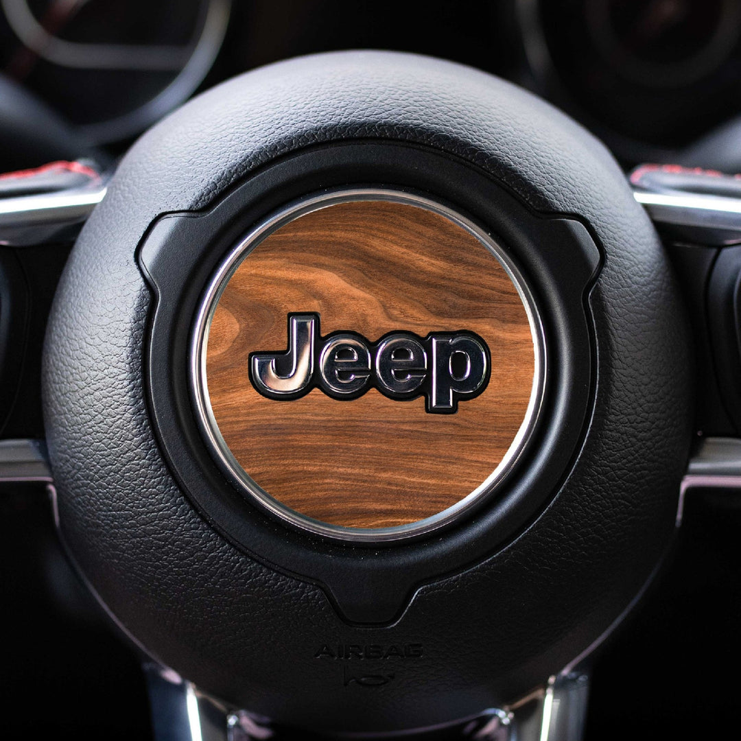 Walnut Wood Print Steering Wheel Accessory for Jeep vehicles - AdventureLifeDecals