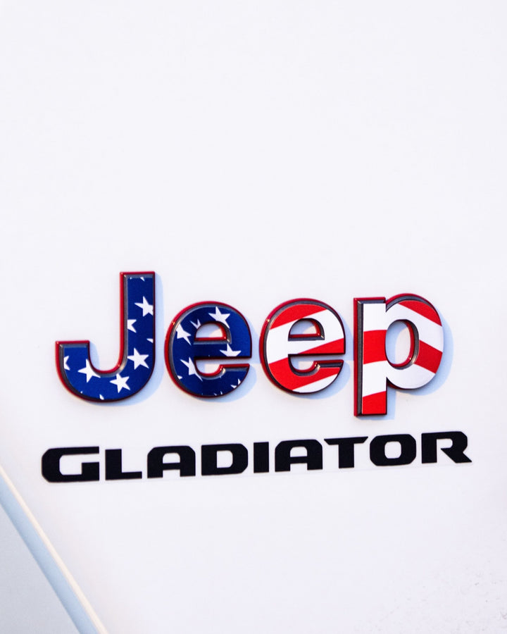 Waving American Flag Emblem Overlay Accessory for Jeep Gladiator - AdventureLifeDecals